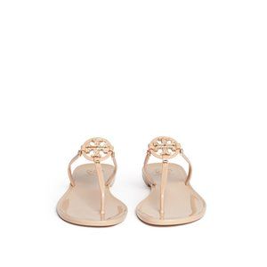 Women's Natural 'Mini Miller' Crystal Logo Jelly Thong Sandals